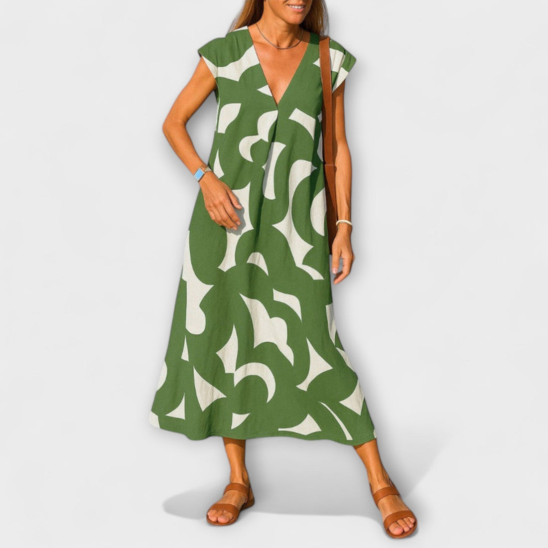 Lightweight Dress With V-Neck
