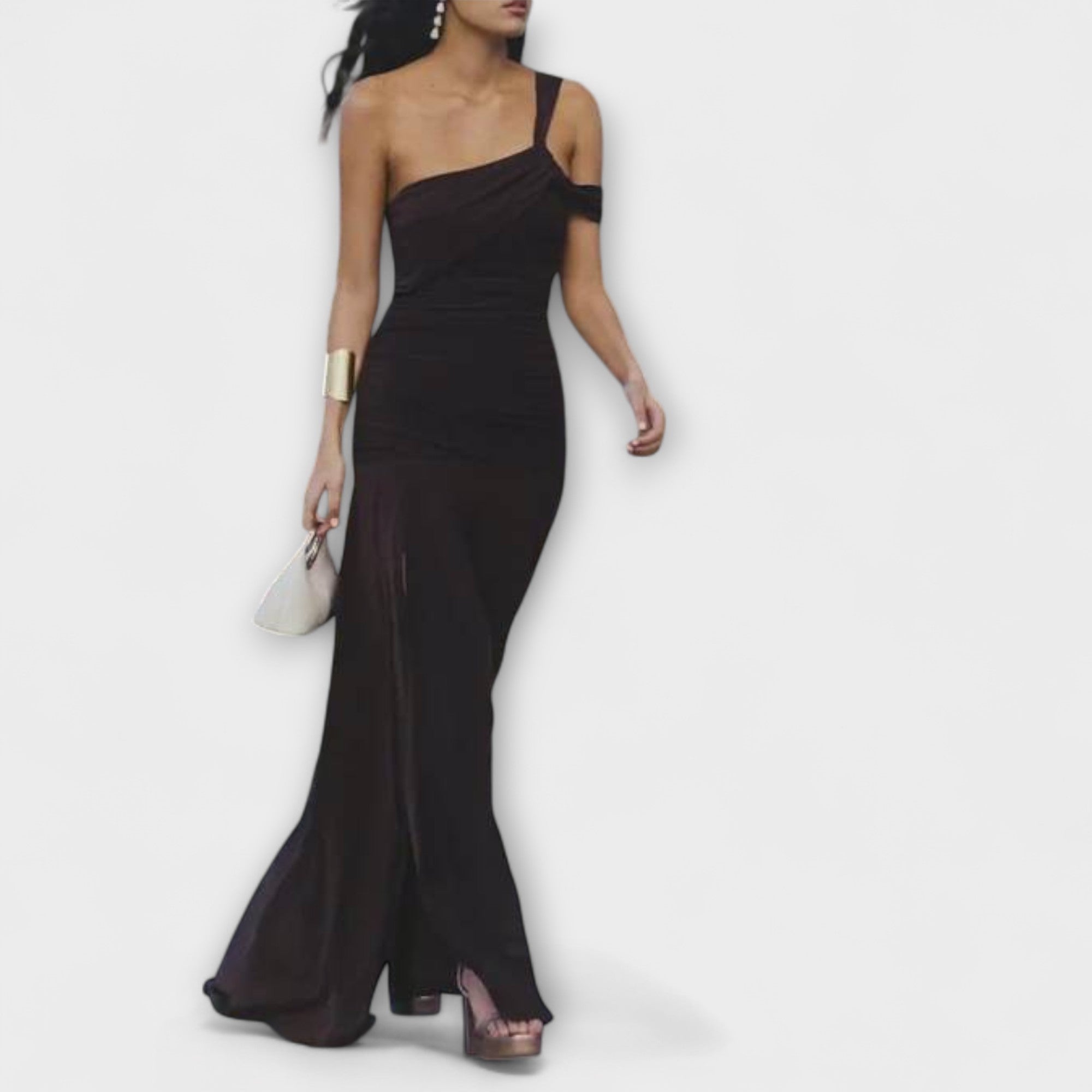 Off-Shoulder Fitted Maxi Dress