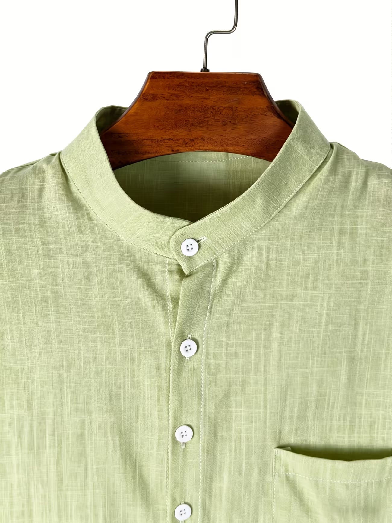 Men's Cotton Stand Collar Button Shirt