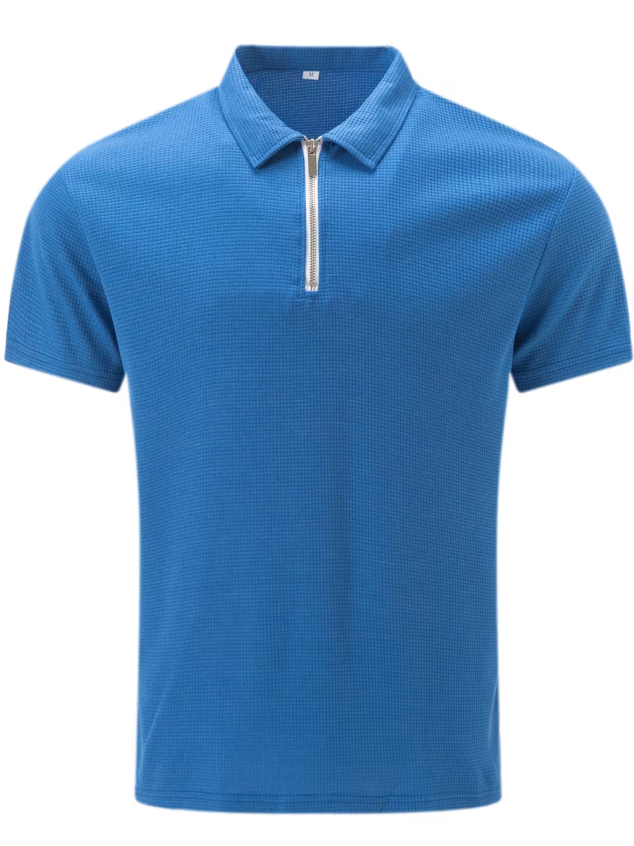 Mens Short Sleeve Zip Front Casual Shirt