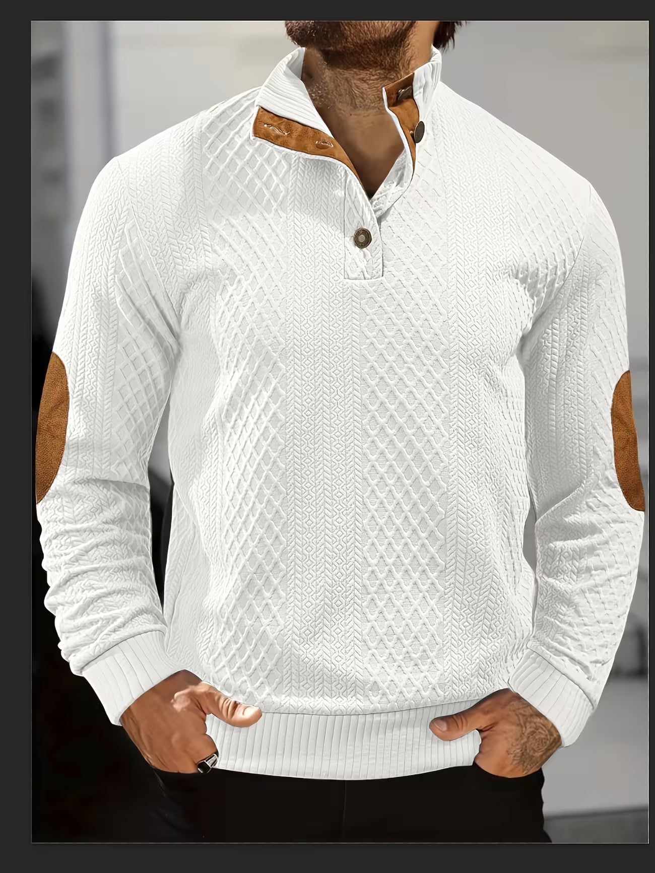 Men's Jacquard Knit Casual Shirt
