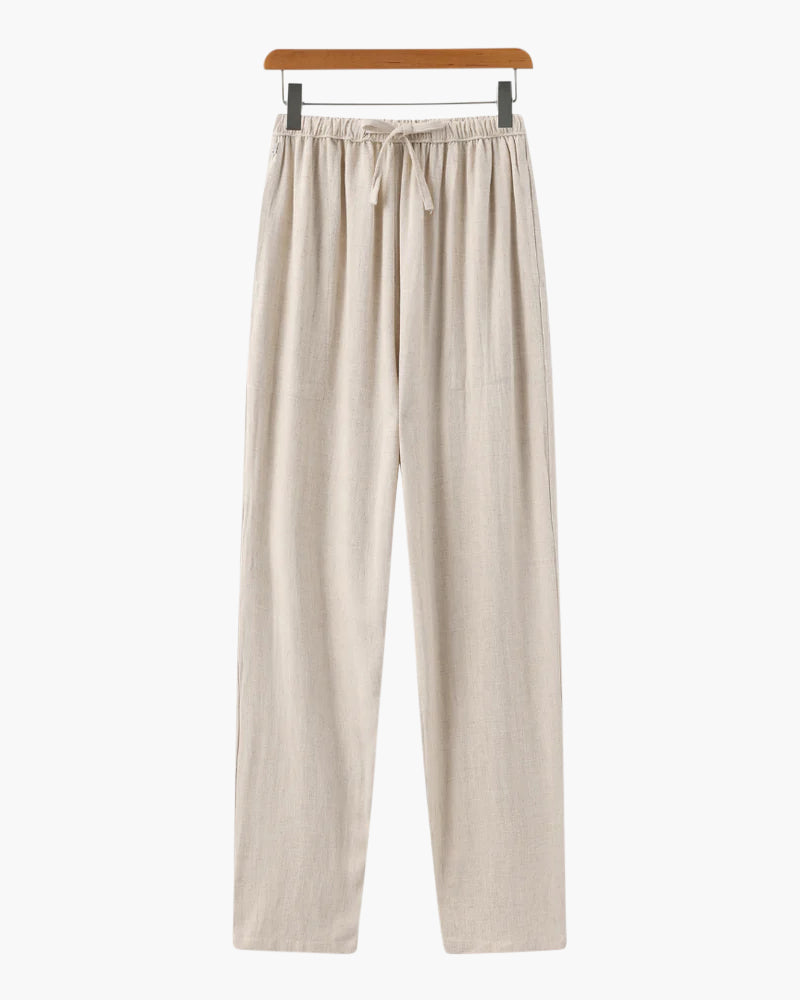 Men's Linen Trousers – Straight Leg, Relaxed Fit
