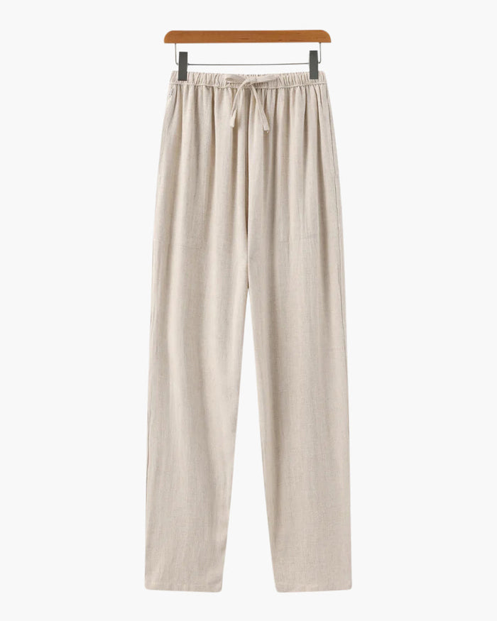 Men's Linen Trousers – Straight Leg, Relaxed Fit