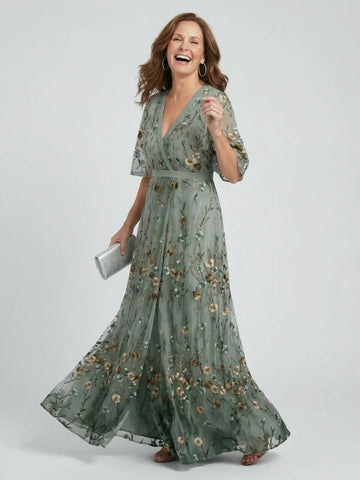 Women Sage Green Floral Halter Maxi Dress