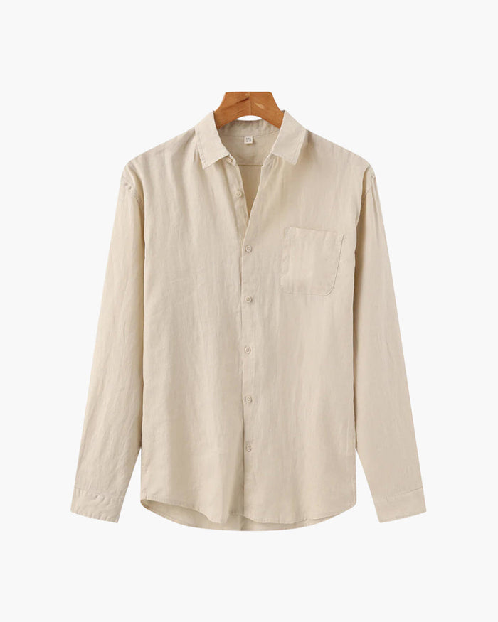 Men's 100% Linen Shirt – Long Sleeve, Regular Fit