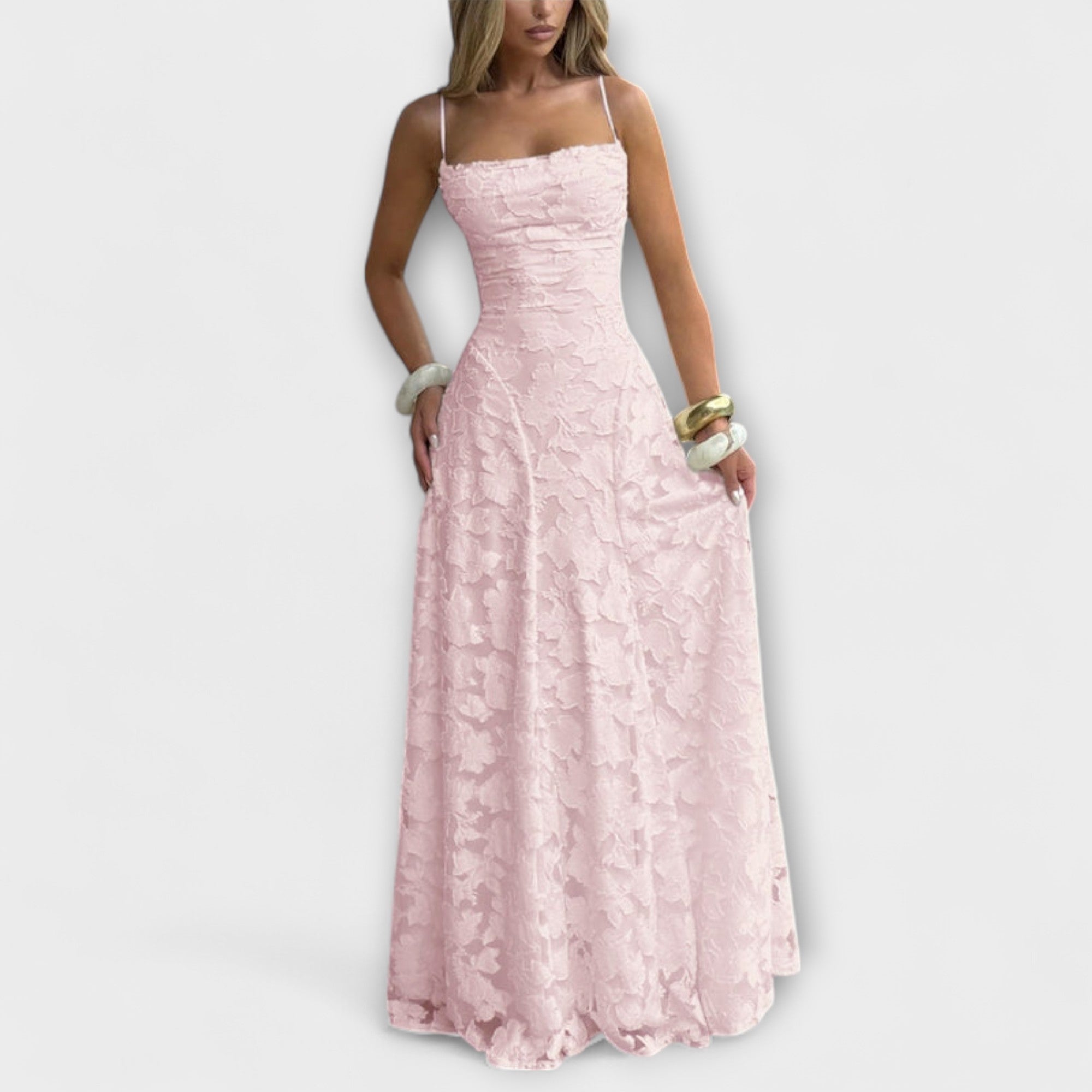 Elegant Jacquard Maxi Dress