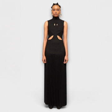 Maxi Dress With Pleats And Cutouts
