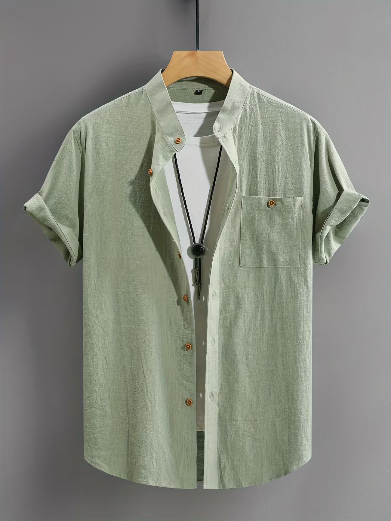 Men's Casual Cotton Button-front Shirt
