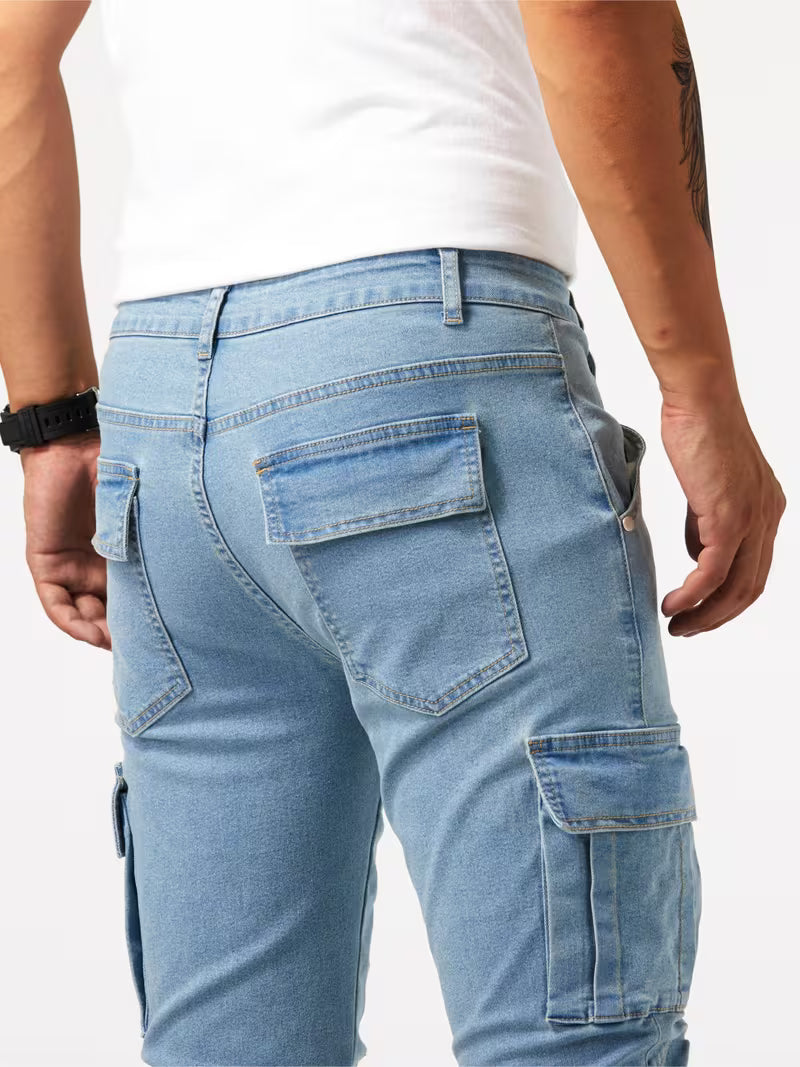Men's Stretch Denim Cargo Trousers