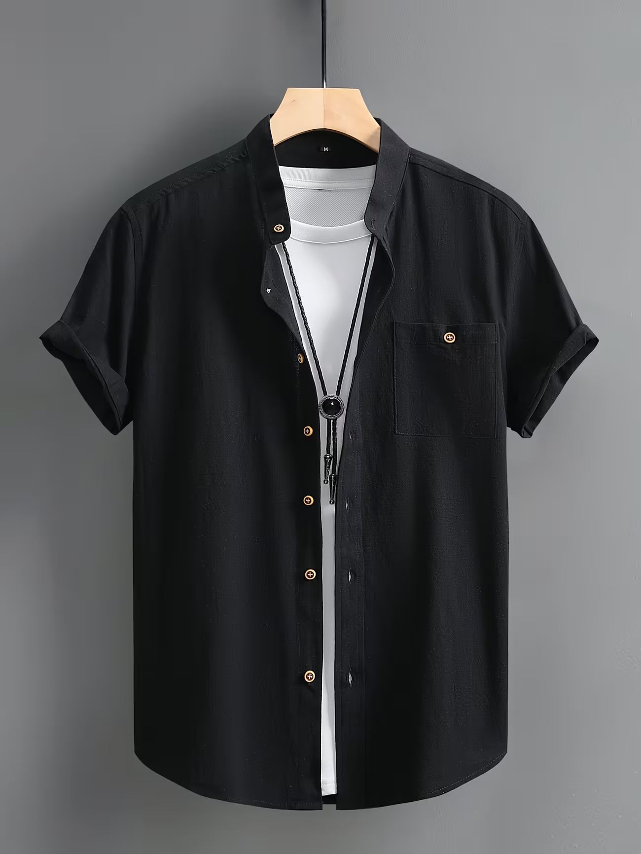 Men's Casual Cotton Button-front Shirt