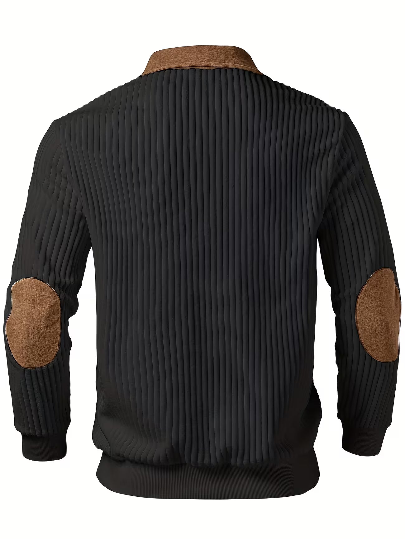 Men's Color Block Stand Collar Pullover Sweater Shirt