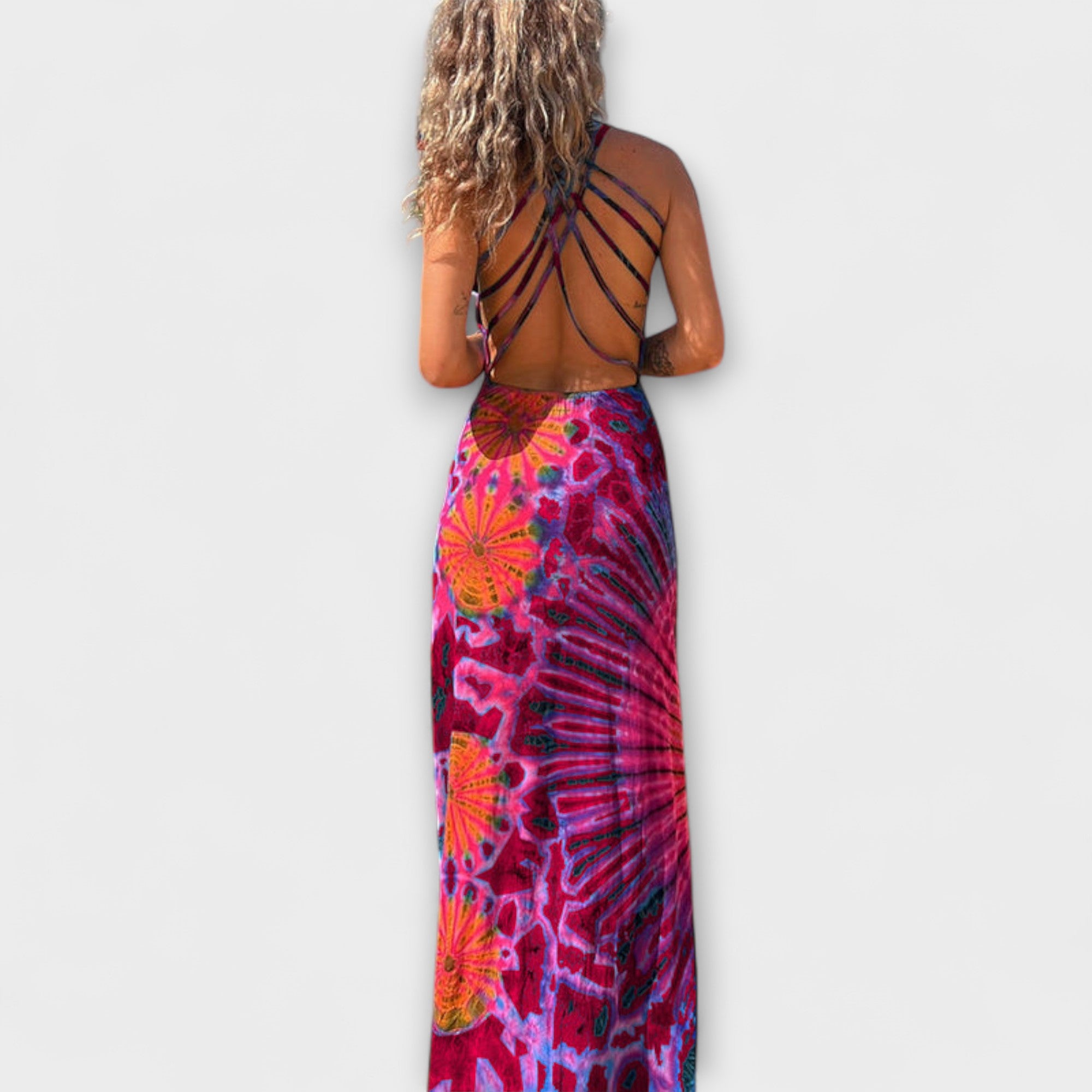 La Bamba Tie-Dye Print Maxi Dress