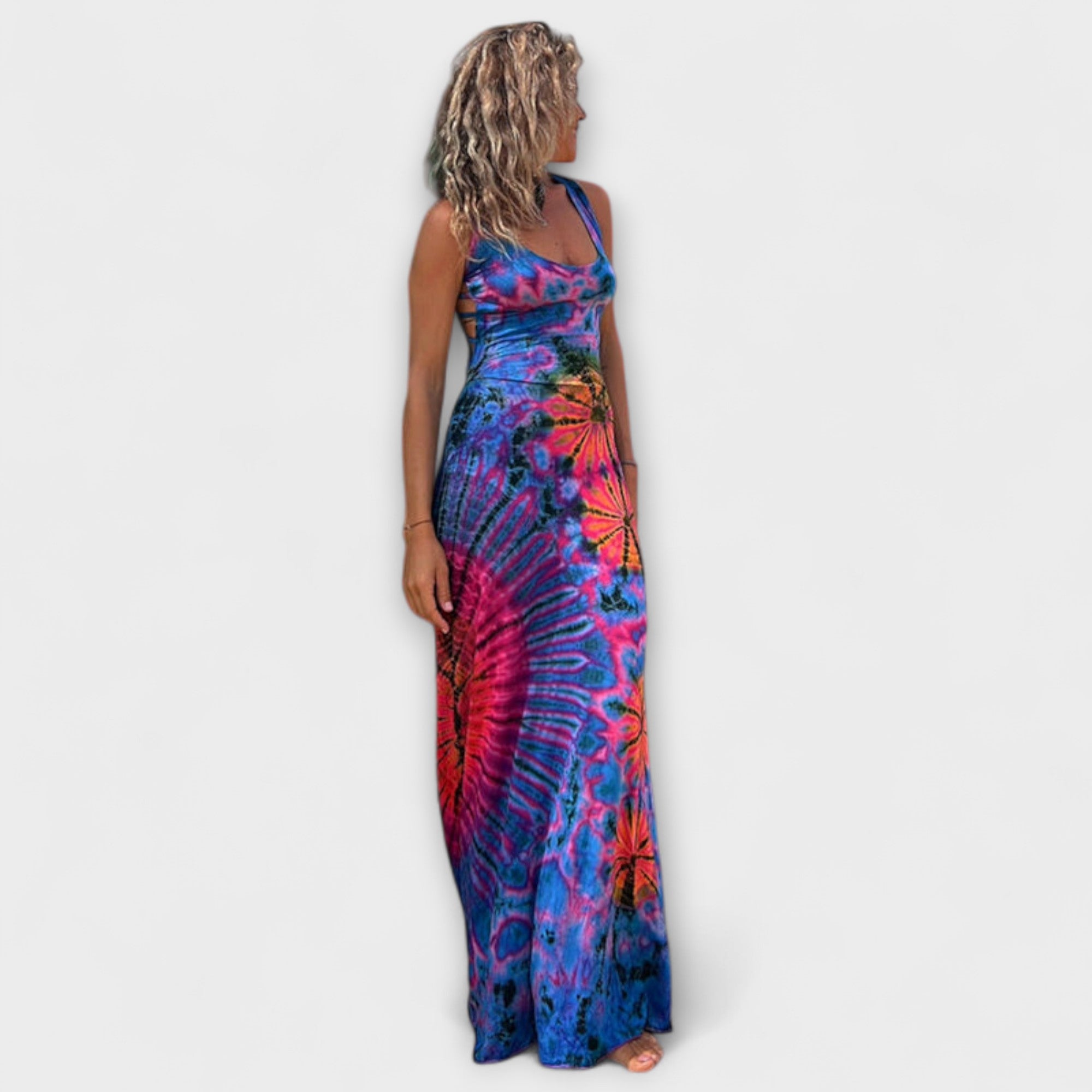 La Bamba Tie-Dye Print Maxi Dress