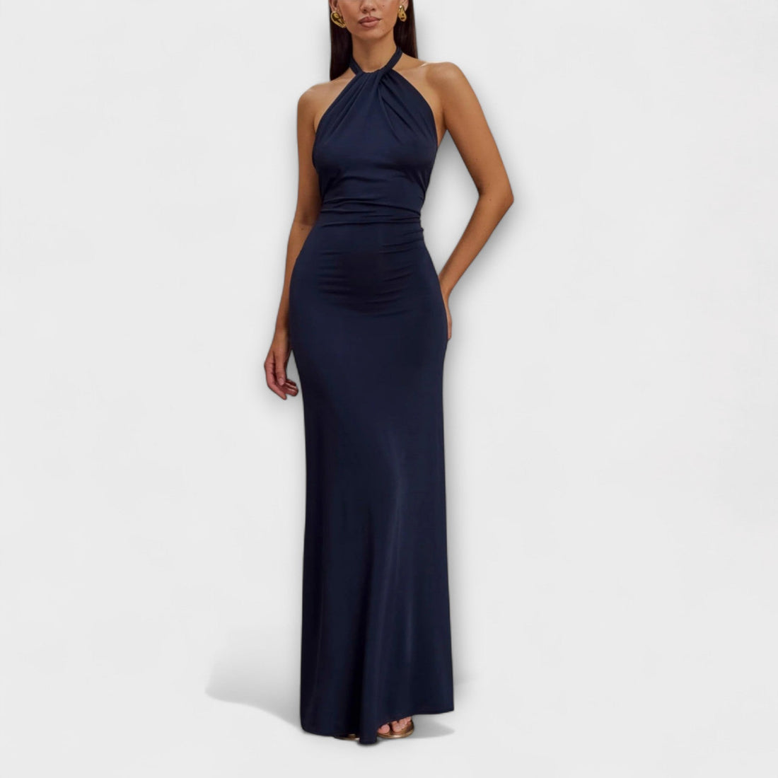 Slinky Halter Maxi Dress
