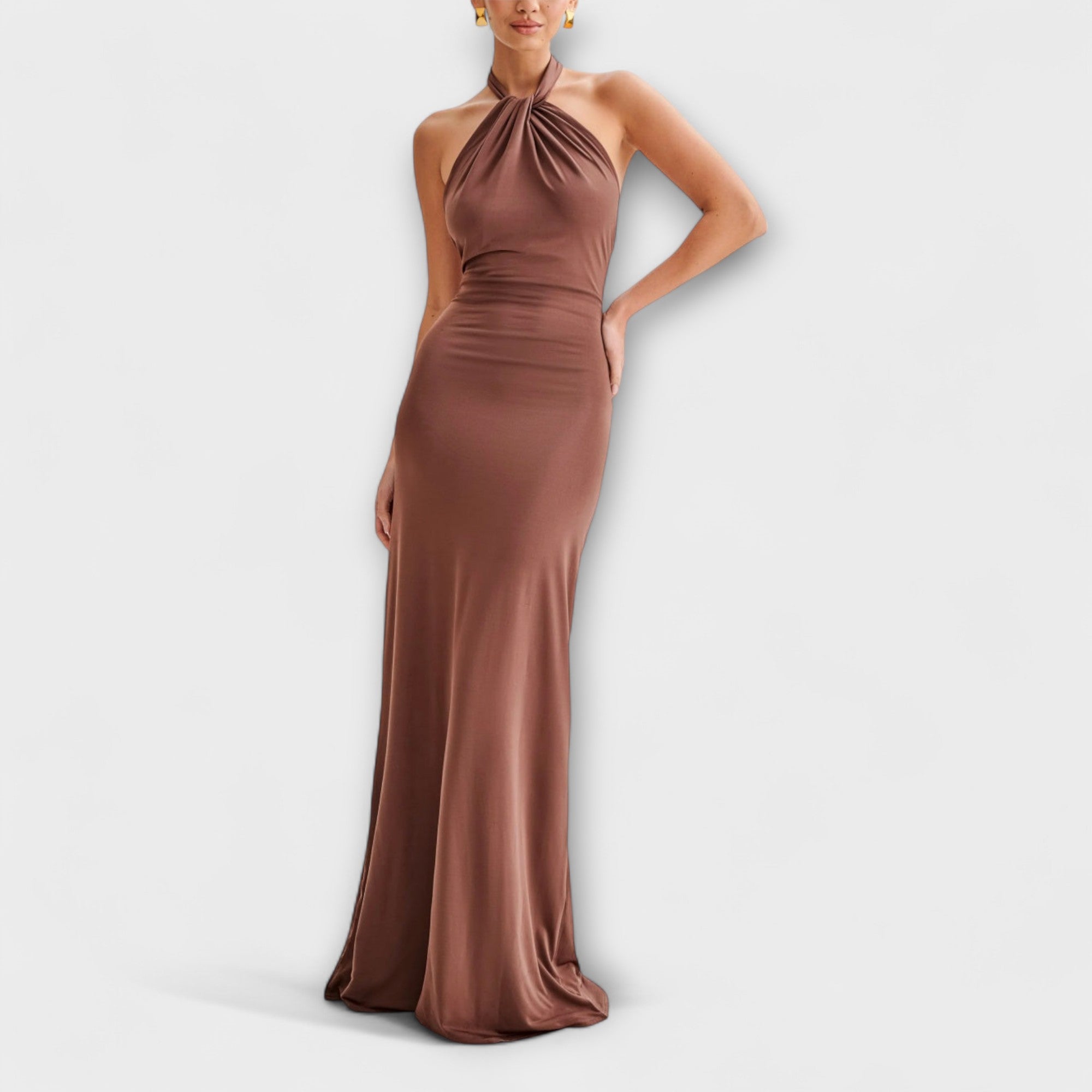 Slinky Halter Maxi Dress