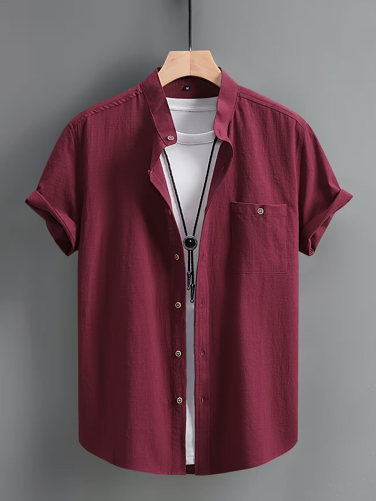 Men's Casual Cotton Button-front Shirt