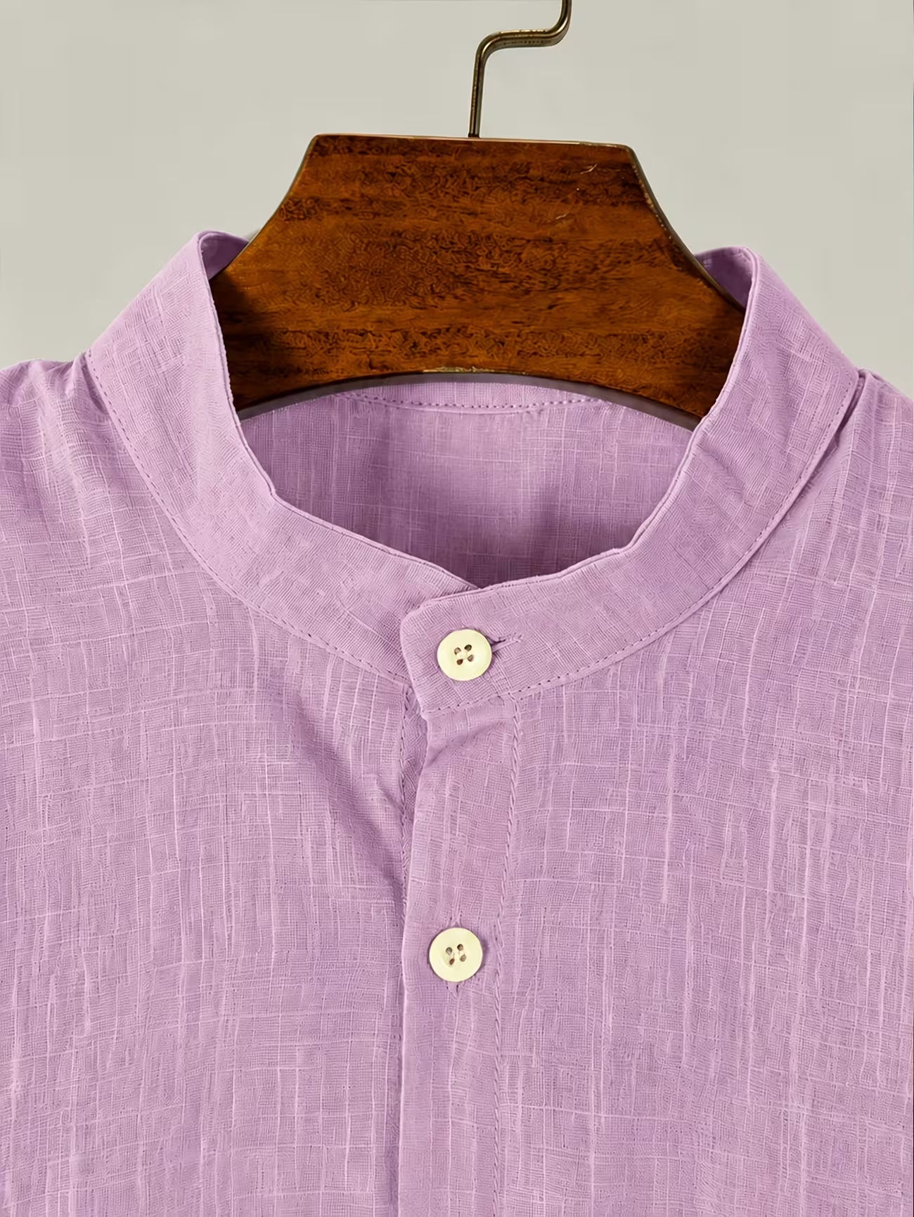 Men's Cotton Stand Collar Button Shirt