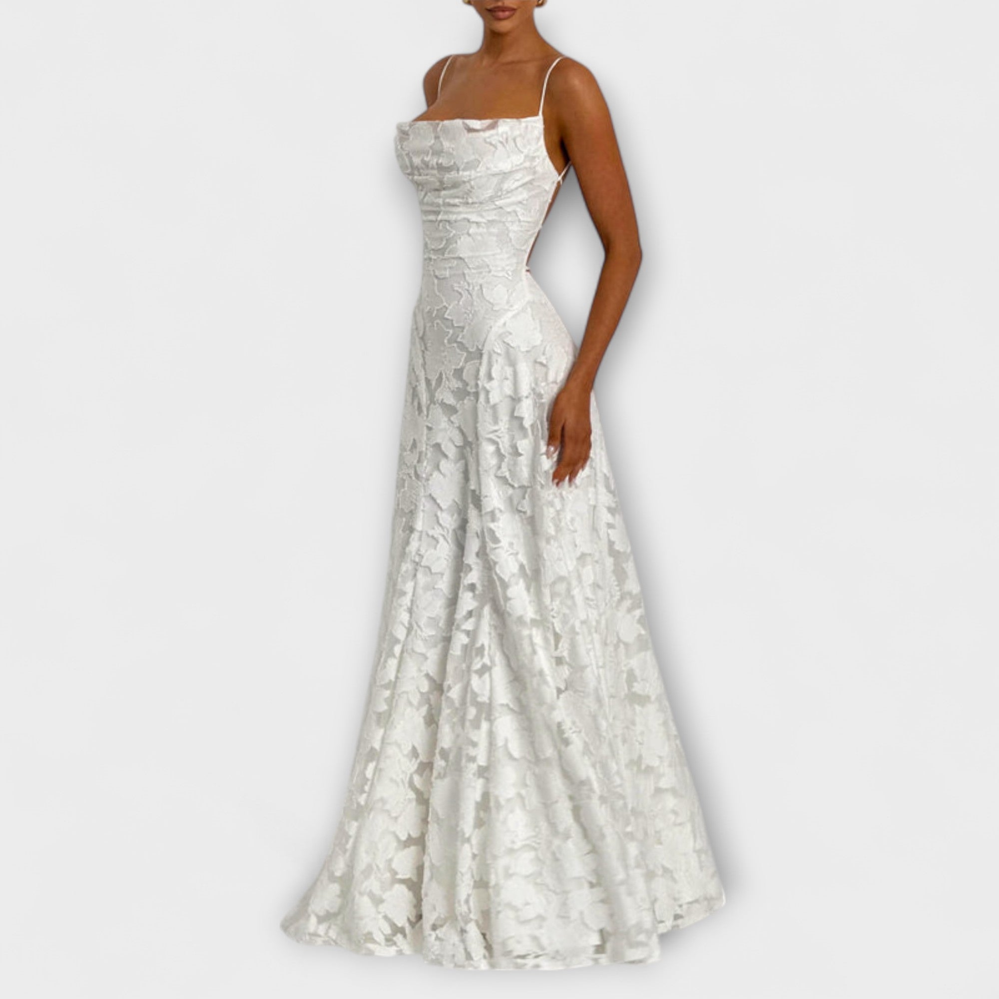 Elegant Jacquard Maxi Dress