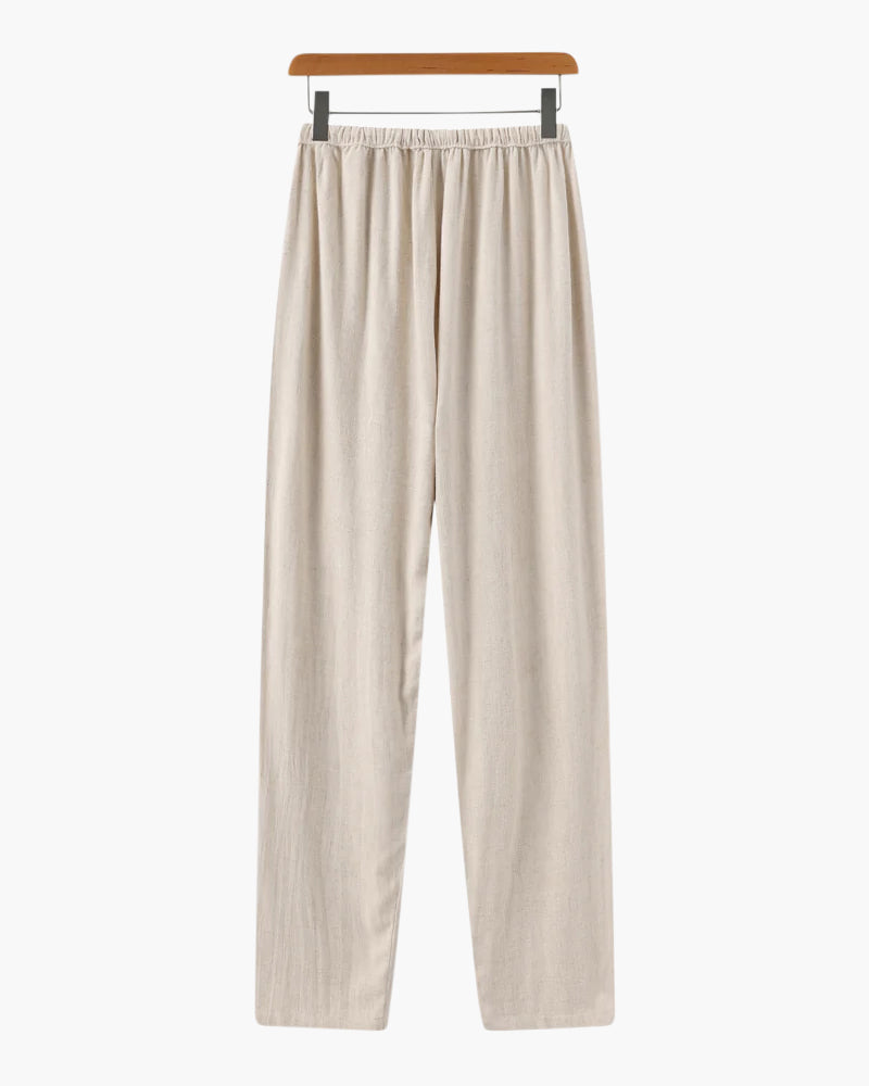 Men's Linen Trousers – Straight Leg, Relaxed Fit