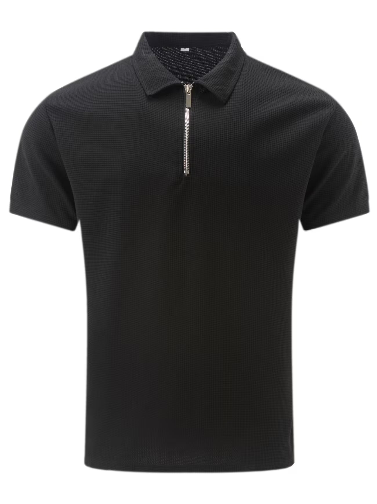 Mens Short Sleeve Zip Front Casual Shirt