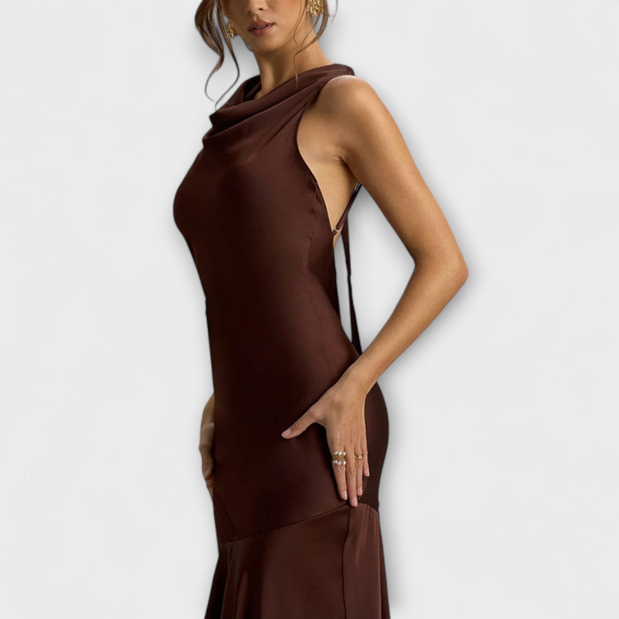 Elegant Maxi Dress In Satin