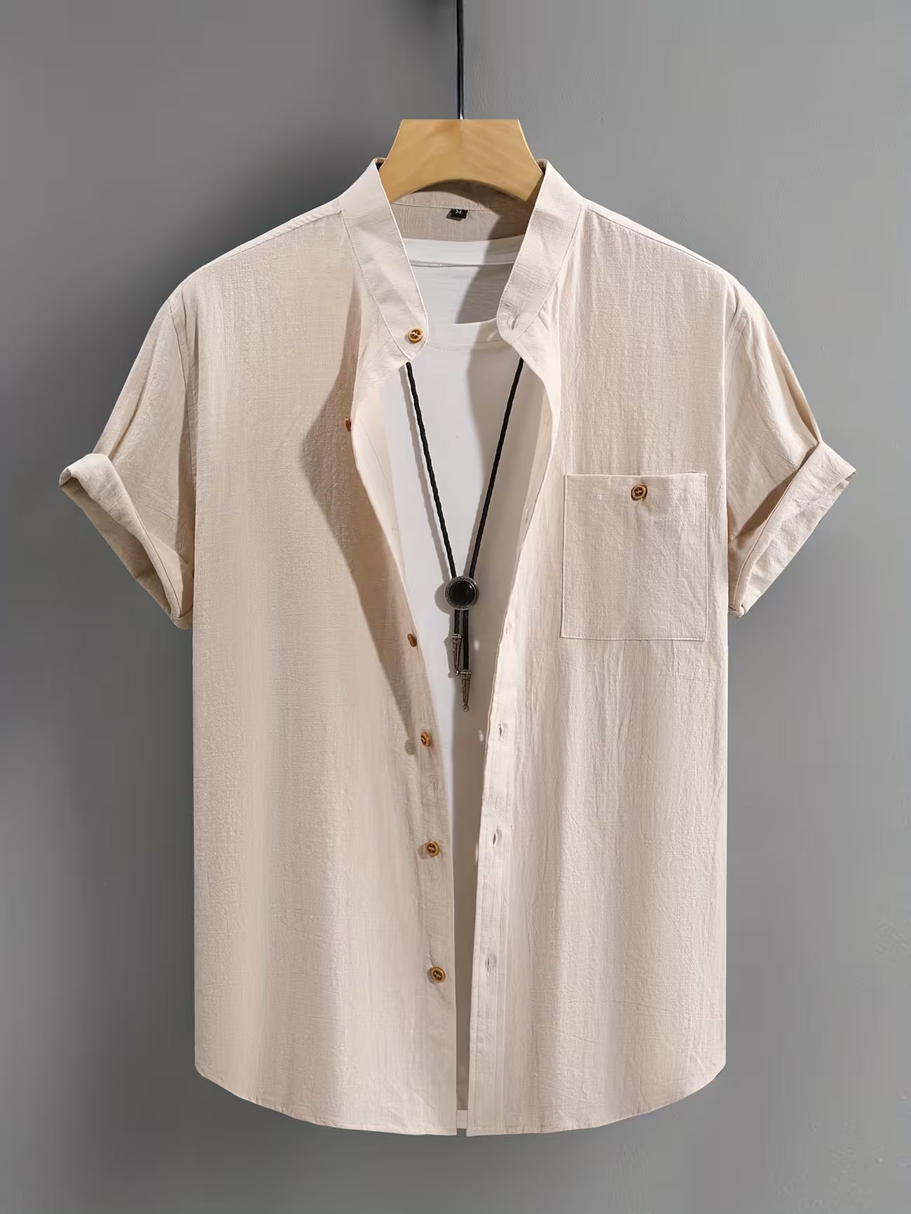 Men's Casual Cotton Button-front Shirt