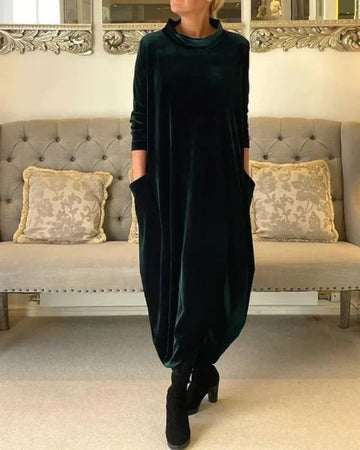 Soft Draped Winter Maxi Dress