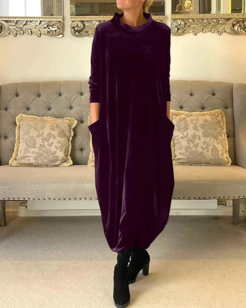 Soft Draped Winter Maxi Dress