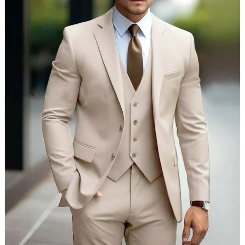 Men's Three Piece Suit – Single Button Blazer, Slim Fit