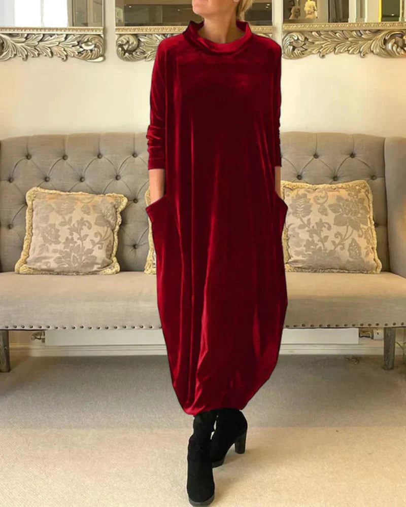 Soft Draped Winter Maxi Dress
