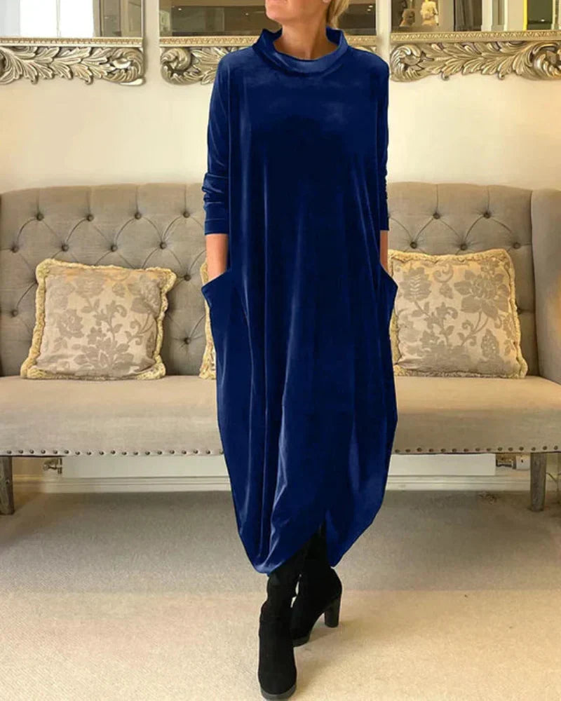 Soft Draped Winter Maxi Dress
