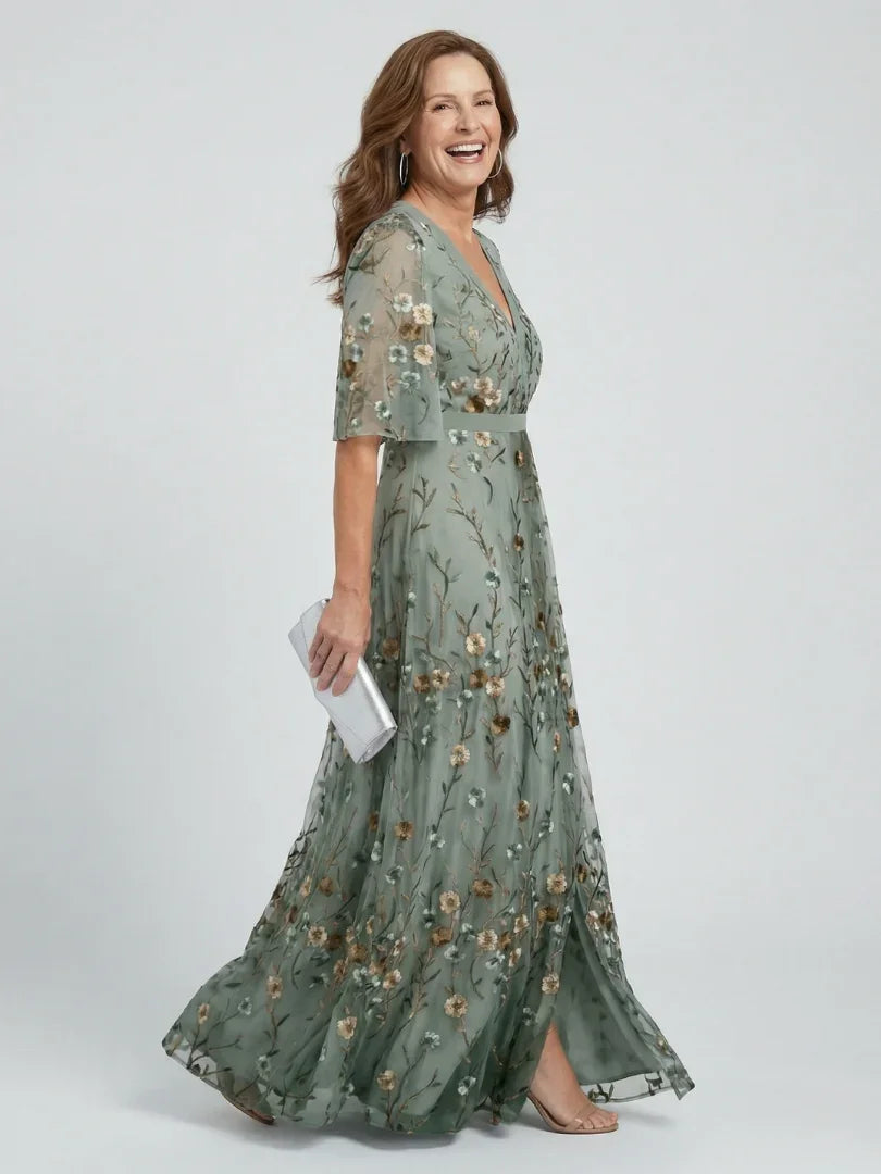 Women Sage Green Floral Halter Maxi Dress