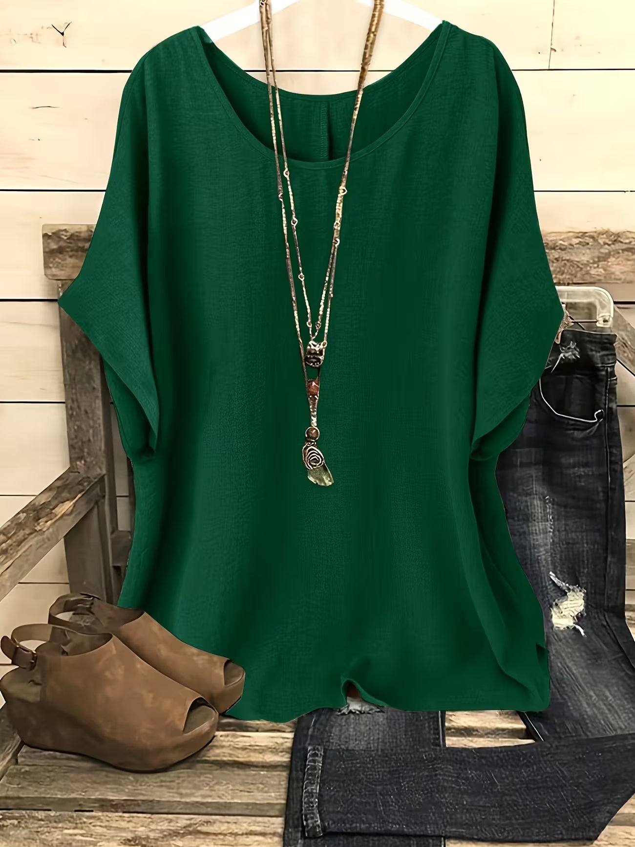 Women's Relaxed Fit Summer Short Sleeve Top Shirt