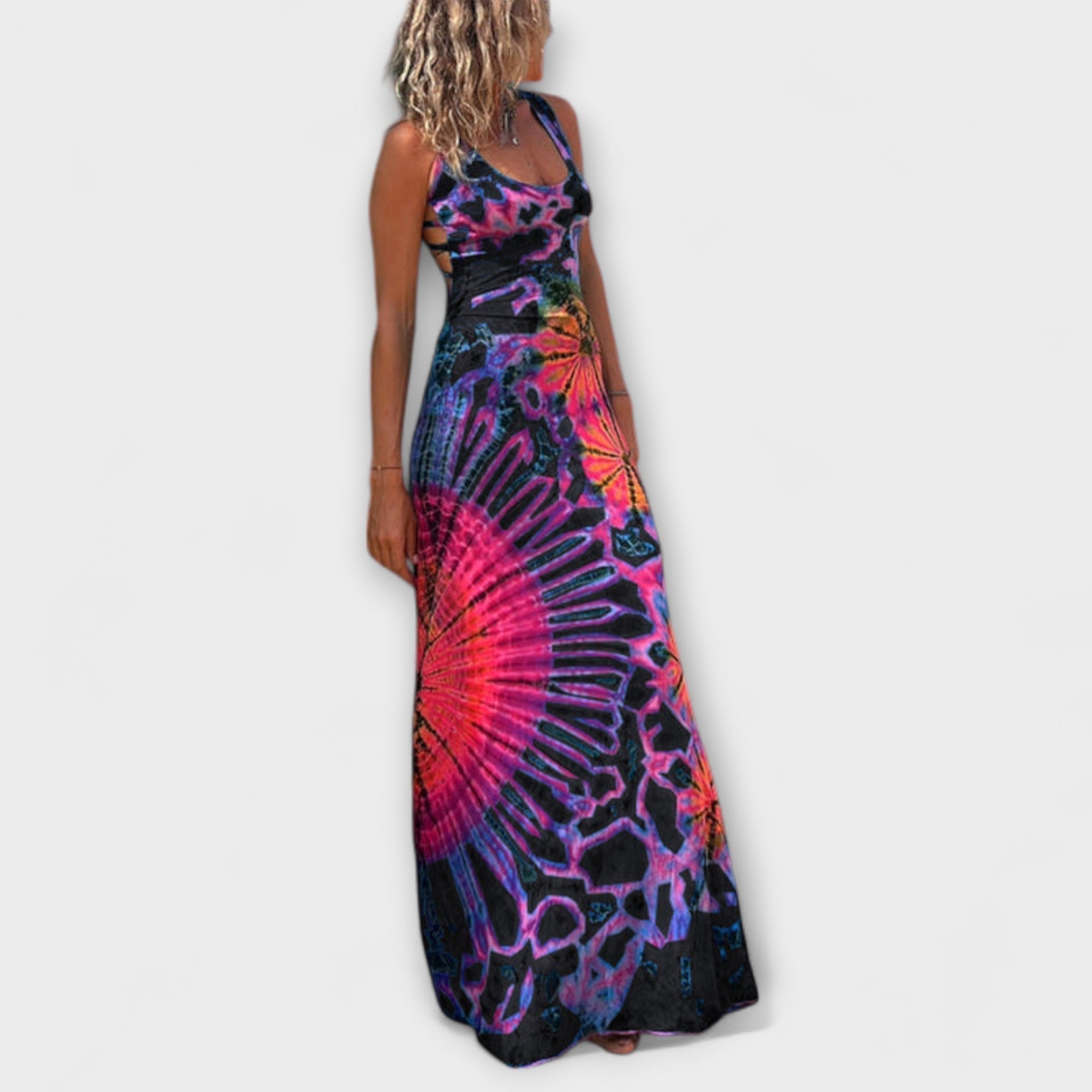 La Bamba Tie-Dye Print Maxi Dress