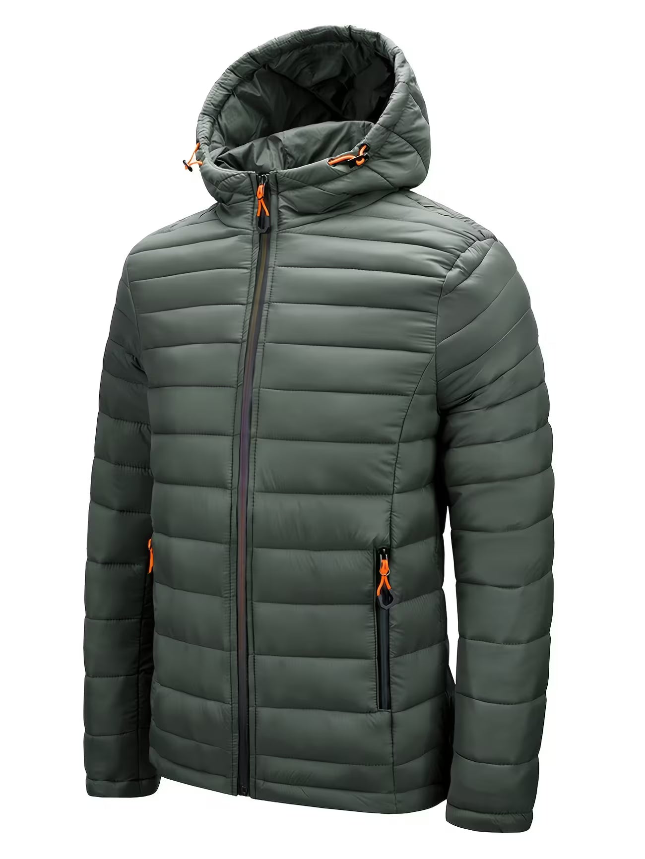 Men's Hooded Quilted Padded Winter Coat Outerwear