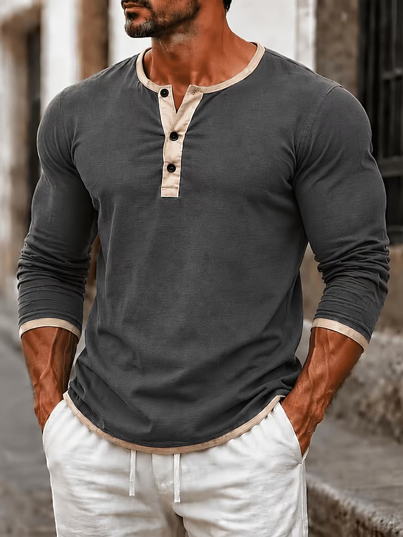 Men's Linen Button-up Beach Shirt