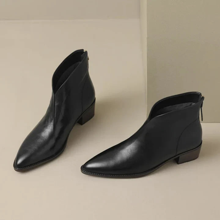Women Black Pointed Toe Ankle Boot Sneakers