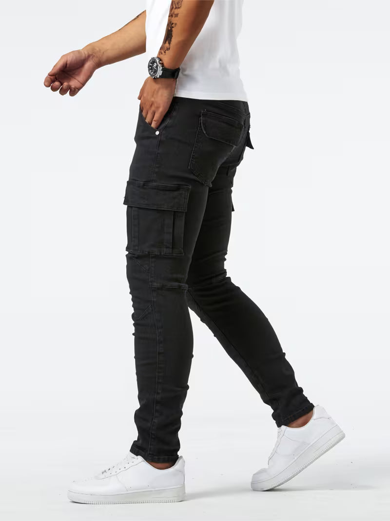 Men's Stretch Denim Cargo Trousers
