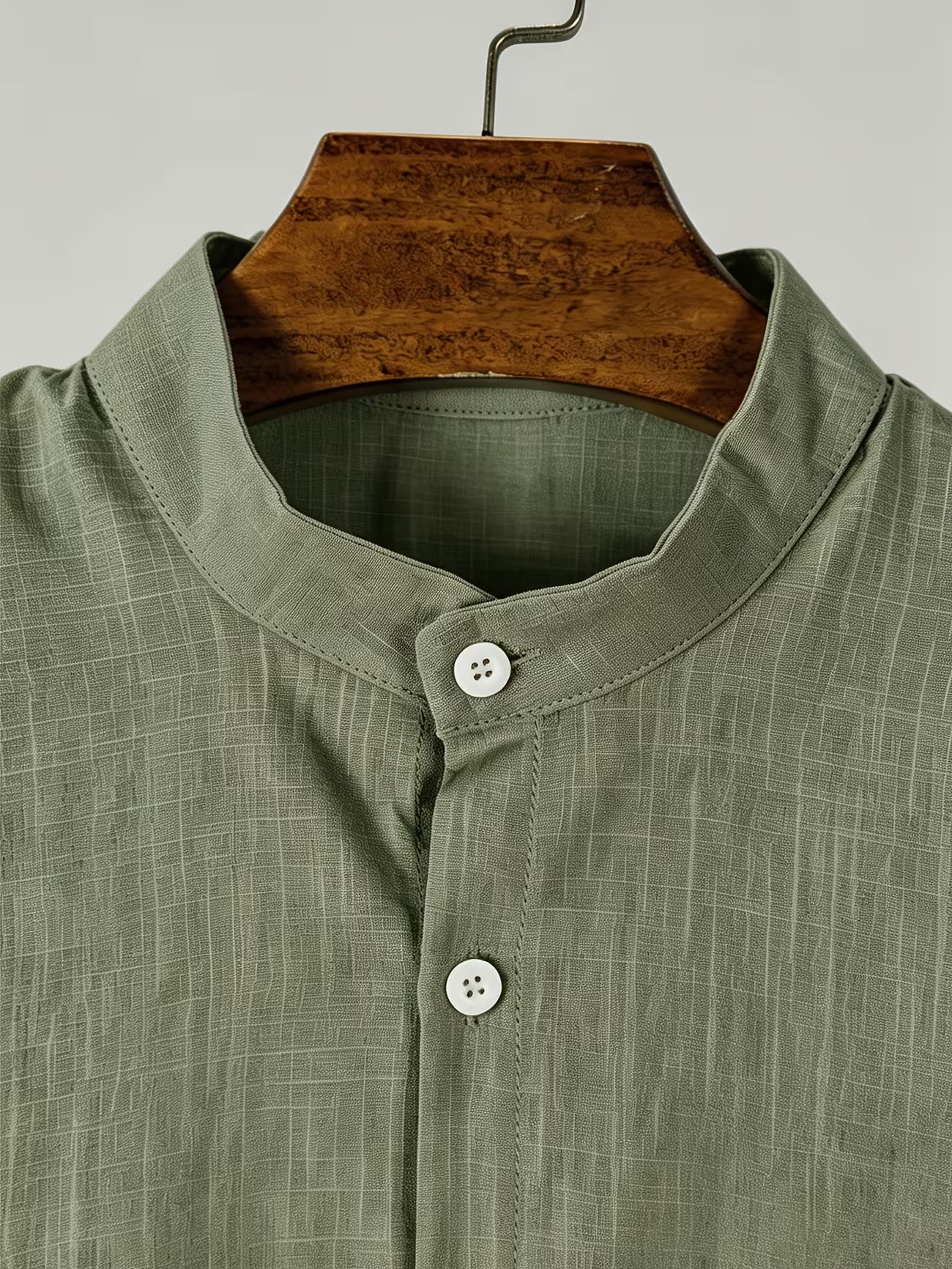 Men's Cotton Stand Collar Button Shirt
