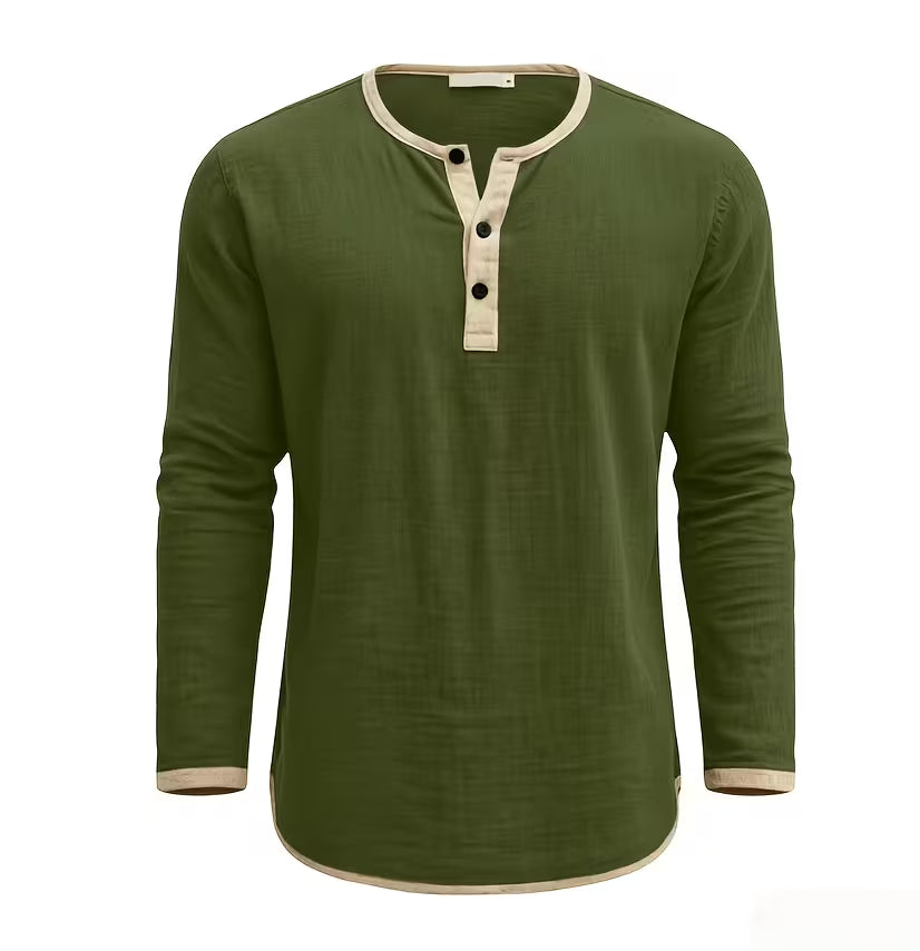 Men's Linen Button-up Beach Shirt