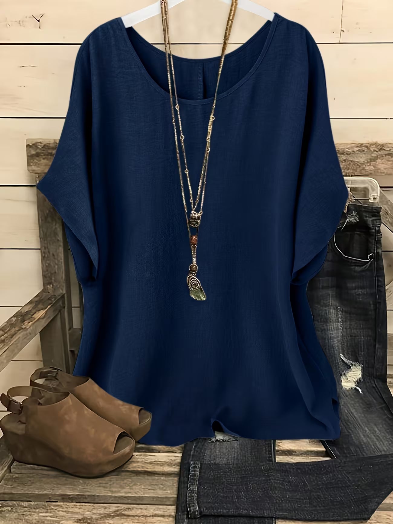 Women's Relaxed Fit Summer Short Sleeve Top Shirt