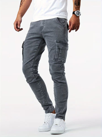 Men's Stretch Denim Cargo Trousers