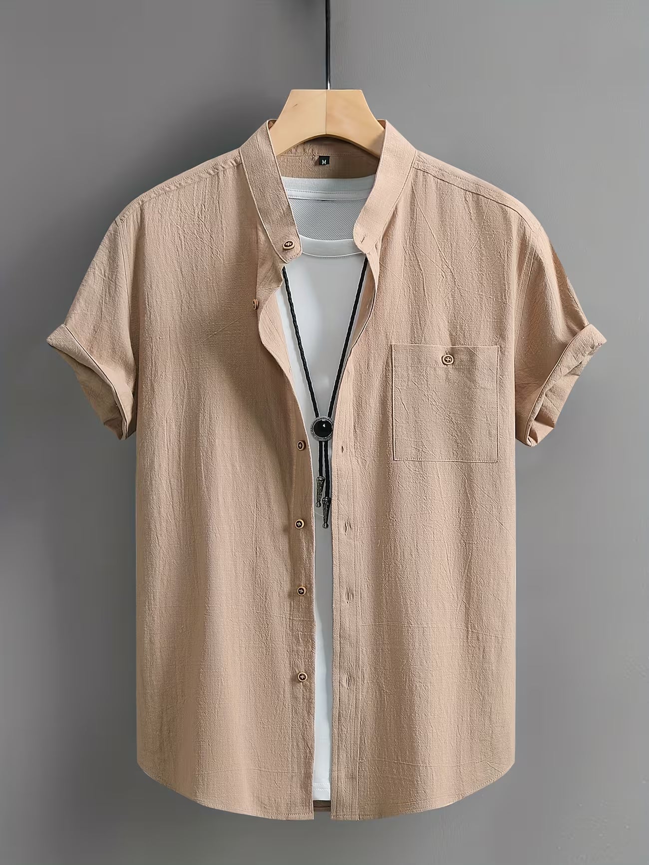 Men's Casual Cotton Button-front Shirt