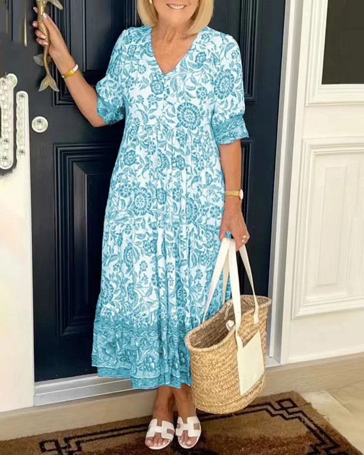 Graceful V-Neck Floral