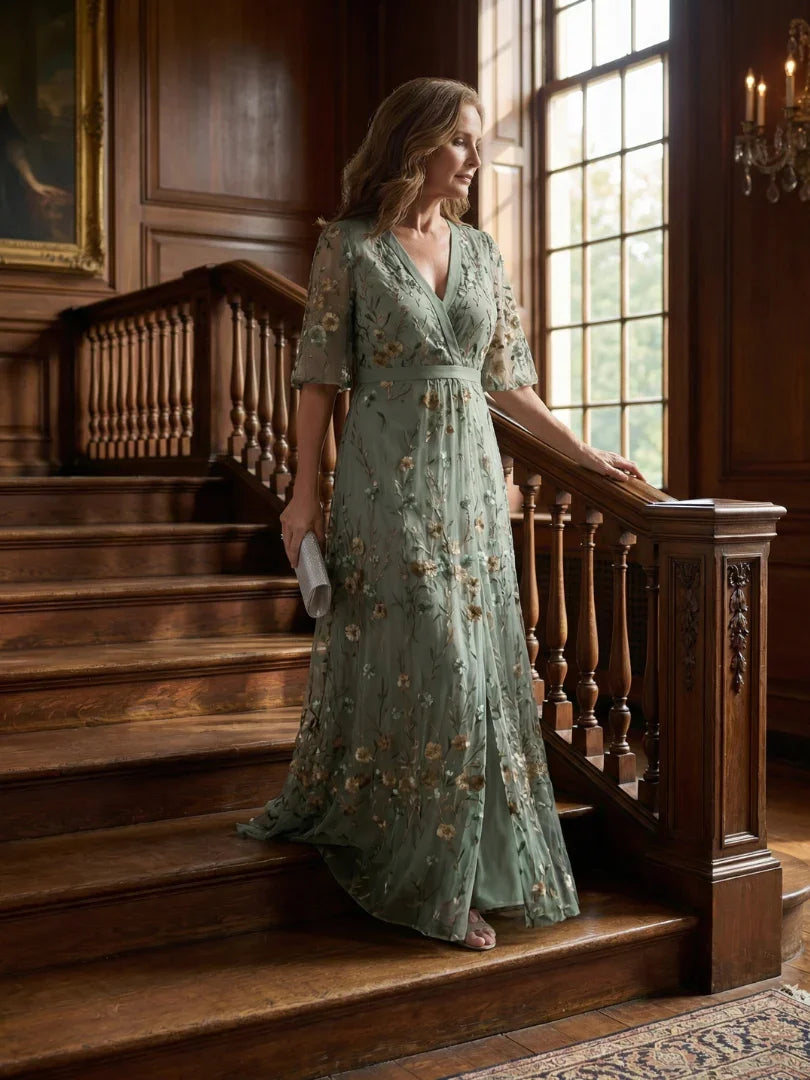 Women Sage Green Floral Halter Maxi Dress