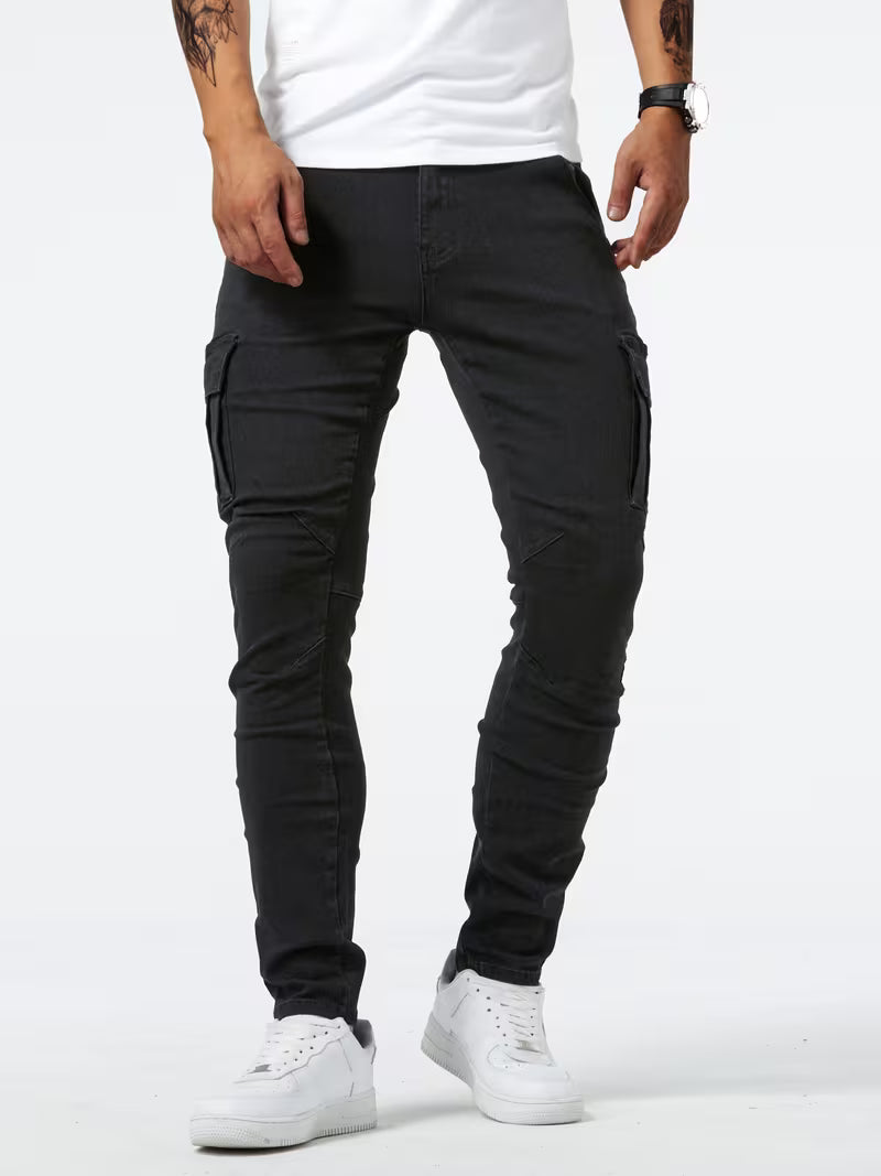Men's Stretch Denim Cargo Trousers