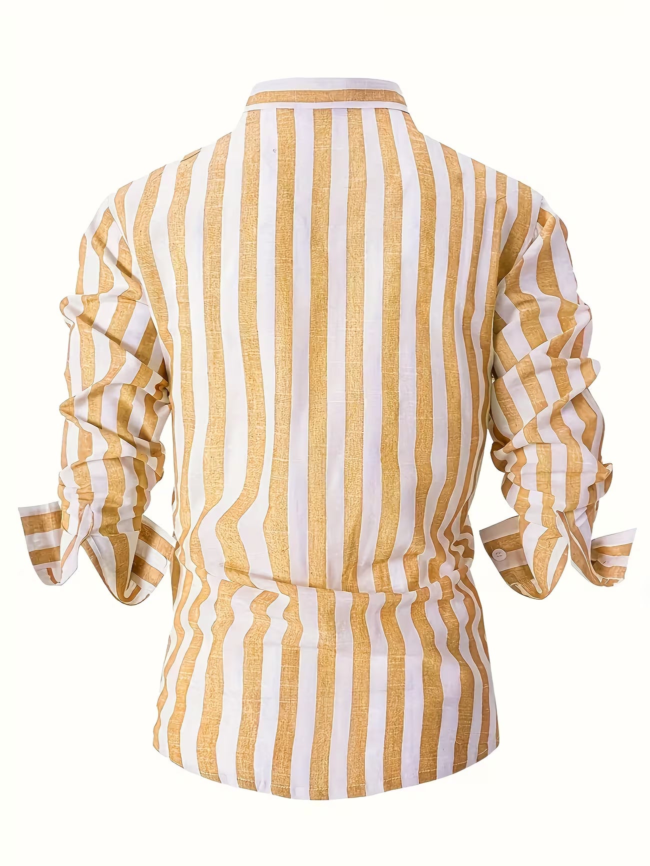 Men's Striped Long Sleeve Button-up Shirt