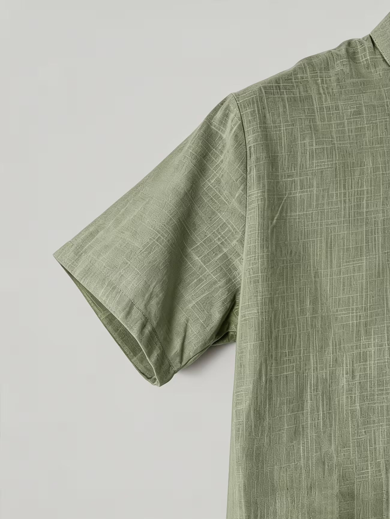 Men's Cotton Stand Collar Button Shirt
