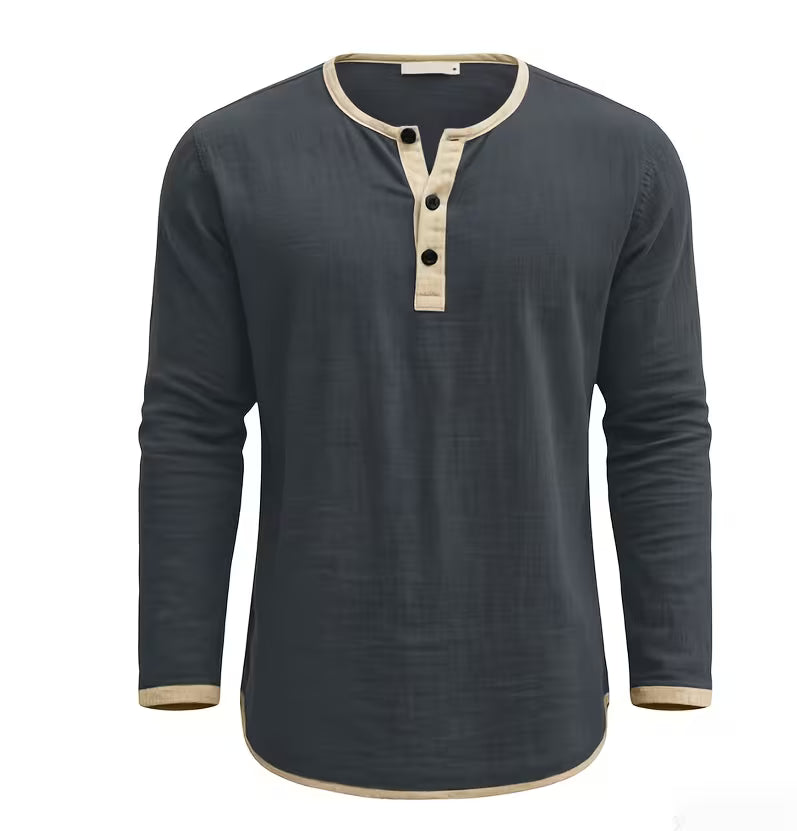 Men's Linen Button-up Beach Shirt
