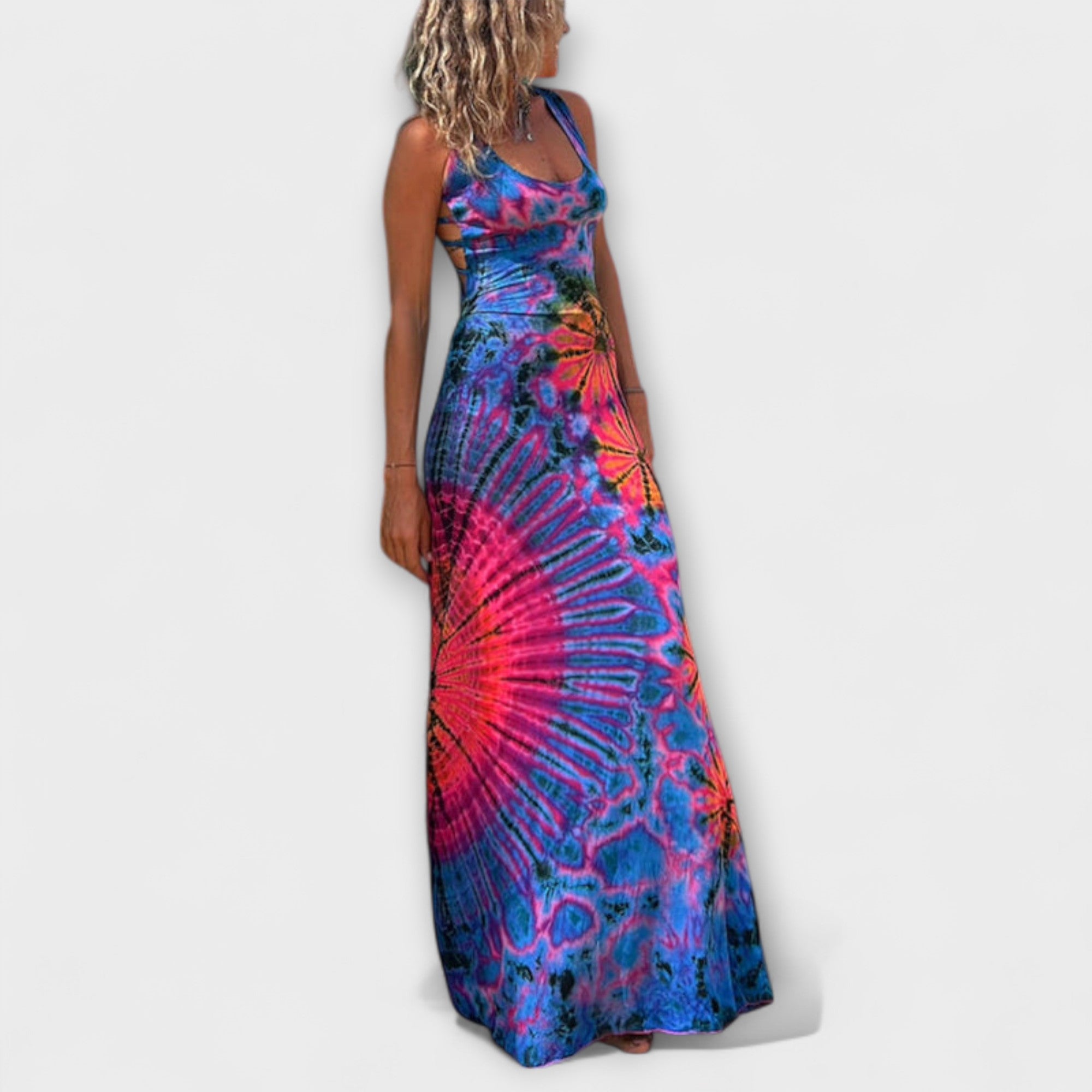 La Bamba Tie-Dye Print Maxi Dress